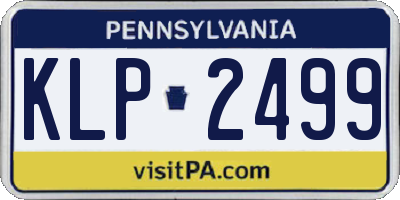 PA license plate KLP2499