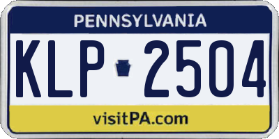 PA license plate KLP2504