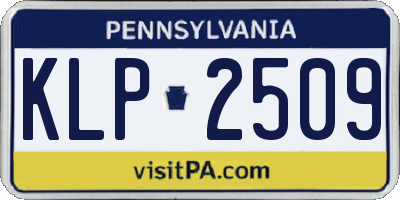 PA license plate KLP2509