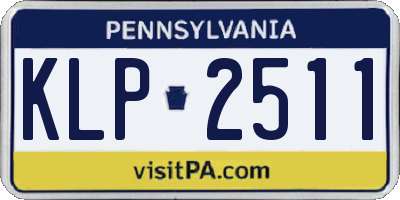 PA license plate KLP2511