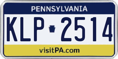PA license plate KLP2514
