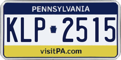PA license plate KLP2515
