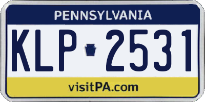 PA license plate KLP2531