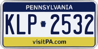 PA license plate KLP2532