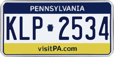 PA license plate KLP2534