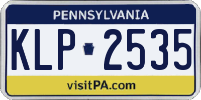 PA license plate KLP2535