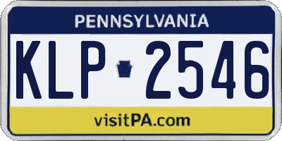 PA license plate KLP2546