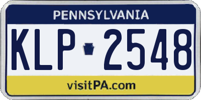 PA license plate KLP2548