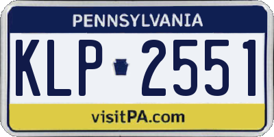 PA license plate KLP2551