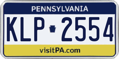 PA license plate KLP2554