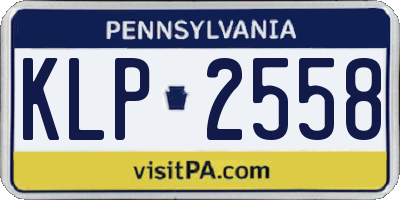 PA license plate KLP2558