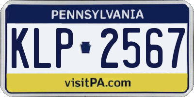 PA license plate KLP2567