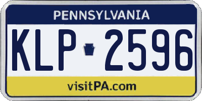 PA license plate KLP2596