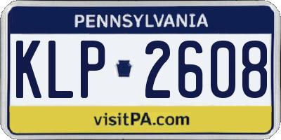 PA license plate KLP2608