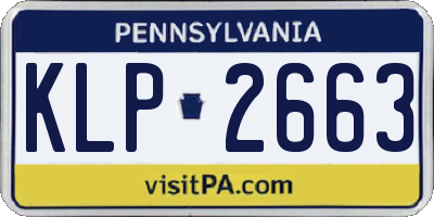 PA license plate KLP2663
