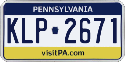 PA license plate KLP2671