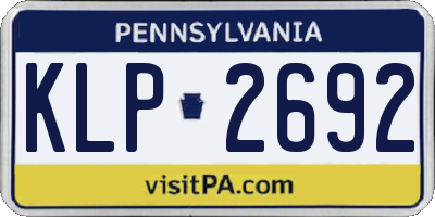 PA license plate KLP2692