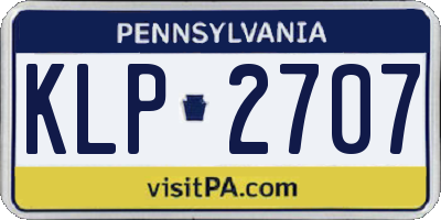 PA license plate KLP2707