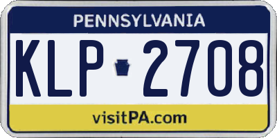 PA license plate KLP2708