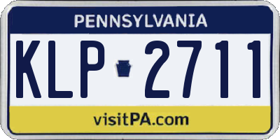 PA license plate KLP2711