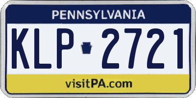 PA license plate KLP2721
