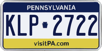 PA license plate KLP2722