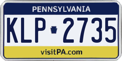 PA license plate KLP2735