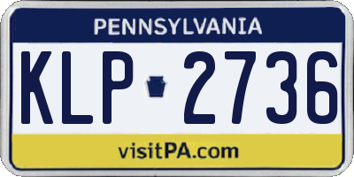 PA license plate KLP2736