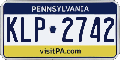 PA license plate KLP2742