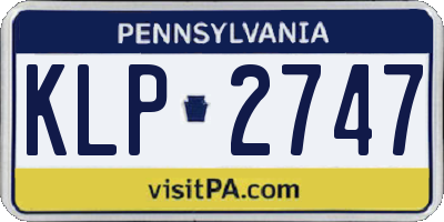 PA license plate KLP2747