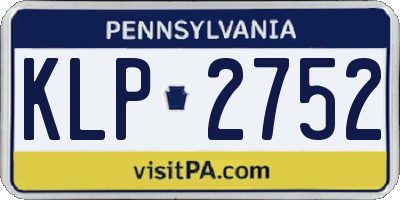 PA license plate KLP2752