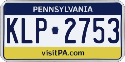 PA license plate KLP2753