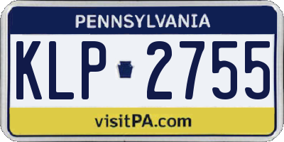 PA license plate KLP2755