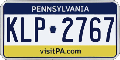 PA license plate KLP2767