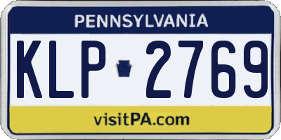PA license plate KLP2769