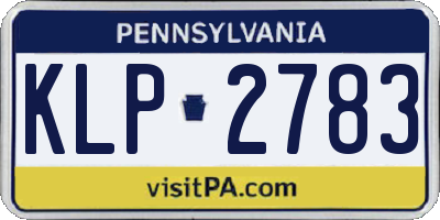 PA license plate KLP2783