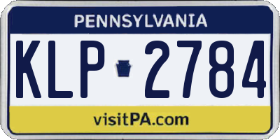 PA license plate KLP2784