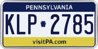 PA license plate KLP2785
