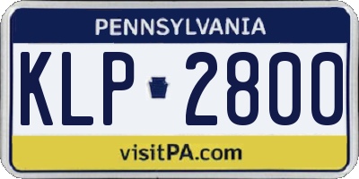 PA license plate KLP2800