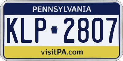 PA license plate KLP2807