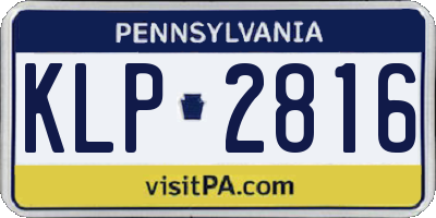 PA license plate KLP2816
