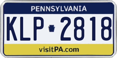PA license plate KLP2818