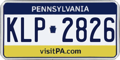 PA license plate KLP2826
