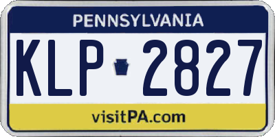 PA license plate KLP2827