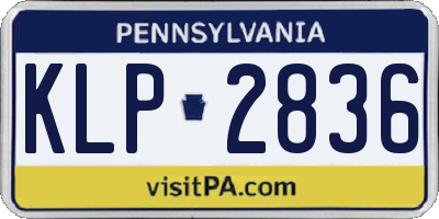 PA license plate KLP2836