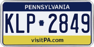 PA license plate KLP2849