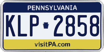 PA license plate KLP2858