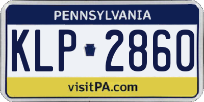 PA license plate KLP2860