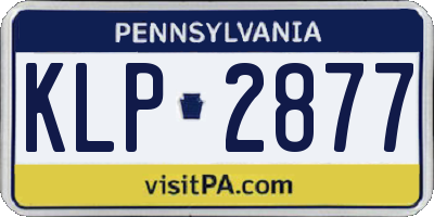 PA license plate KLP2877