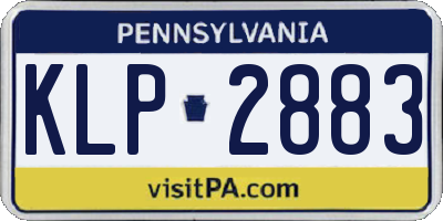 PA license plate KLP2883